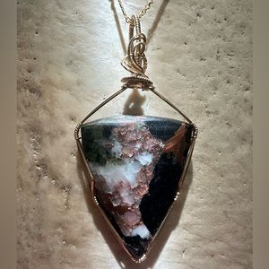 14k Gold Filled Rare Native Copper Lightning Stone Healing Necklace Pendant